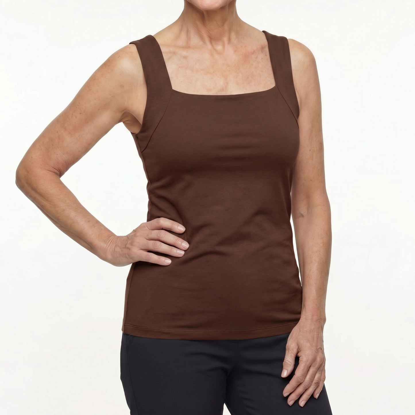 Sofuna Built In Comfort Bra Tanktop Sleeveless Seamless Shaping Camisole