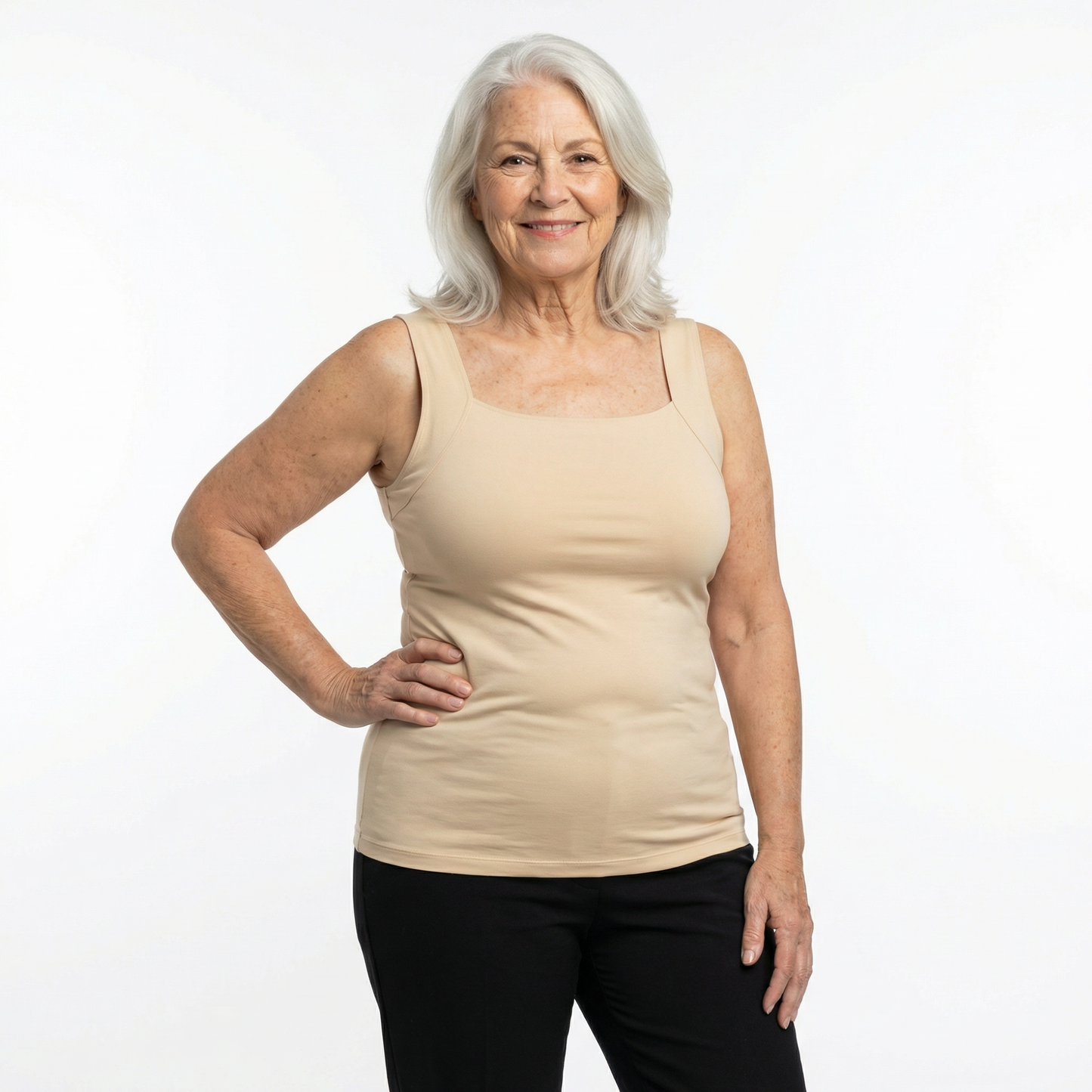 Sofuna Built In Comfort Bra Tanktop Sleeveless Seamless Shaping Camisole
