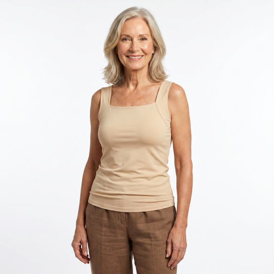 Sofuna Built In Comfort Bra Tanktop Sleeveless Seamless Shaping Camisole