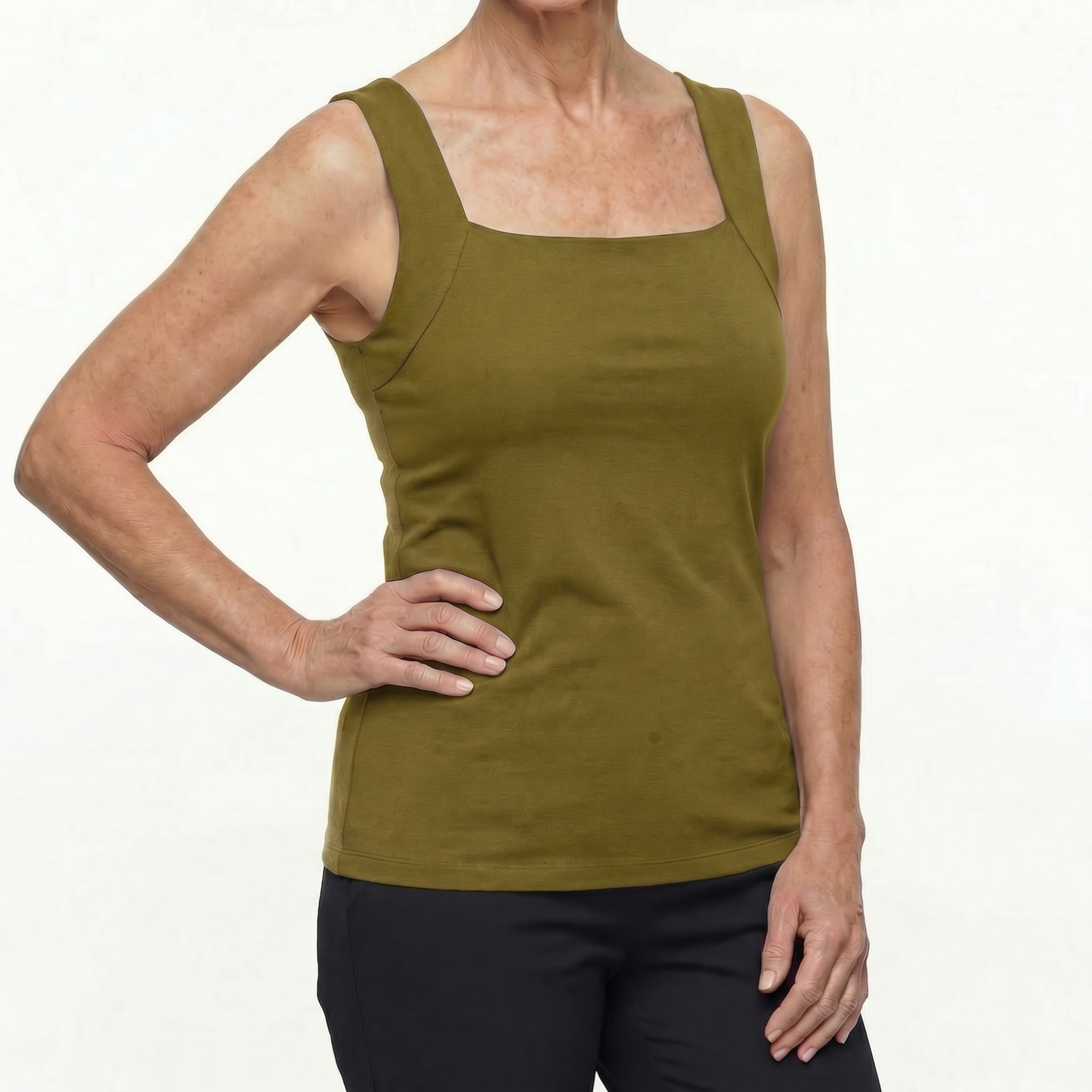 Sofuna Built In Comfort Bra Tanktop Sleeveless Seamless Shaping Camisole