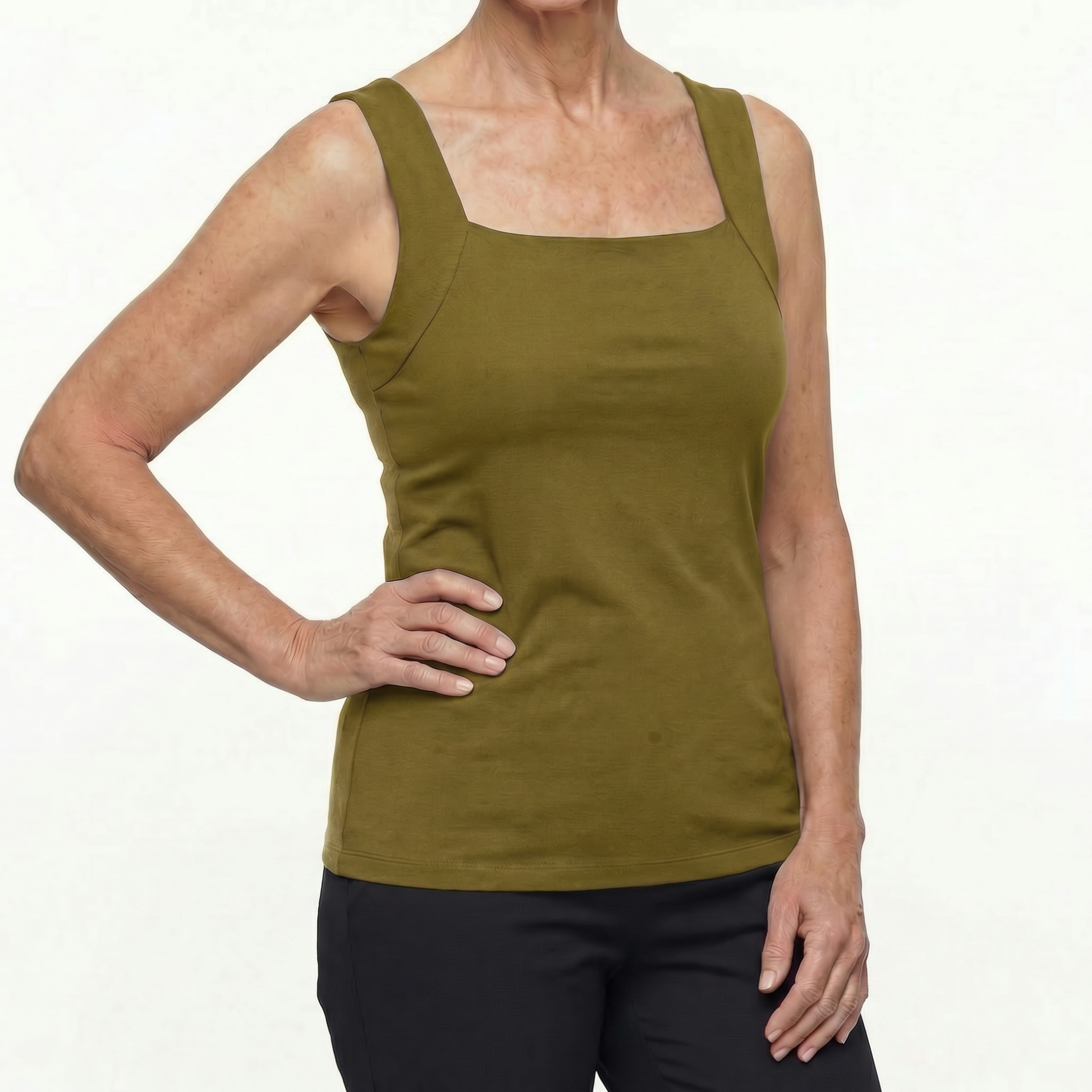 Sofuna Built In Comfort Bra Tanktop Sleeveless Seamless Shaping Camisole