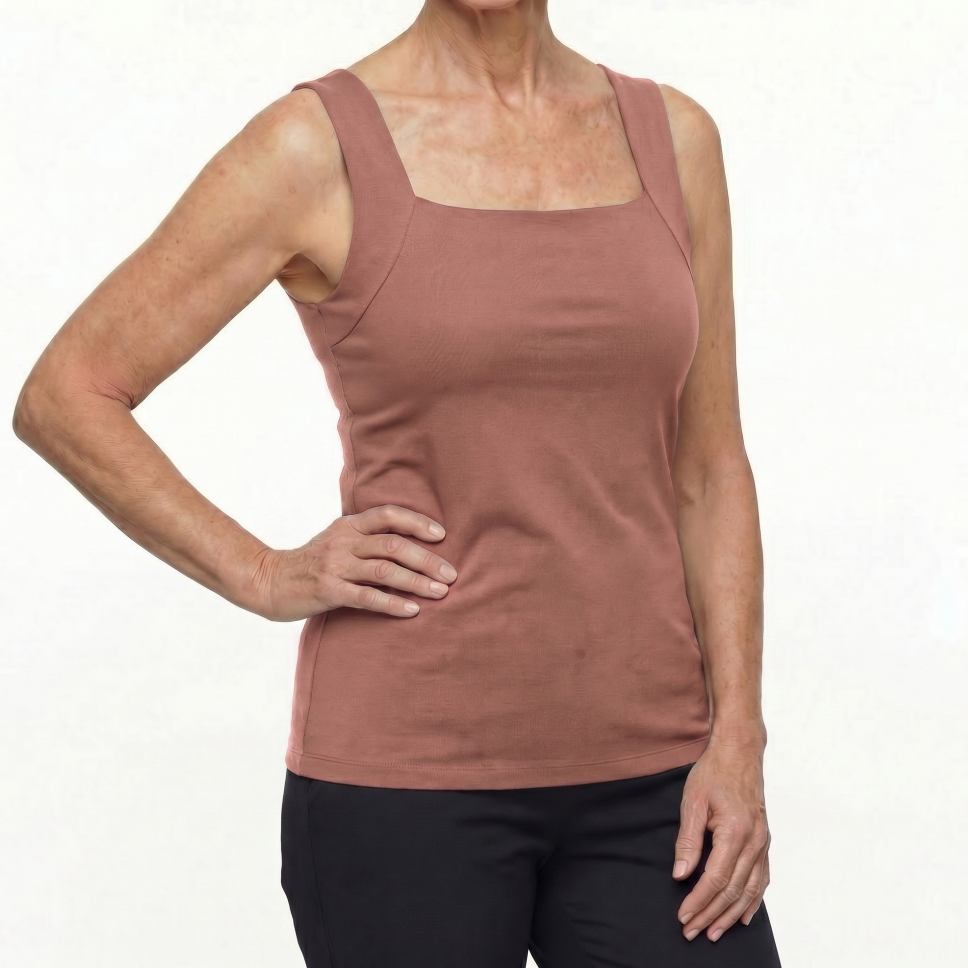 Sofuna Built In Comfort Bra Tanktop Sleeveless Seamless Shaping Camisole