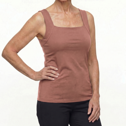 Sofuna Built In Comfort Bra Tanktop Sleeveless Seamless Shaping Camisole